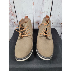 London Fog Brown Canvas & Leather Derby‎ Casual Shoes Size 12